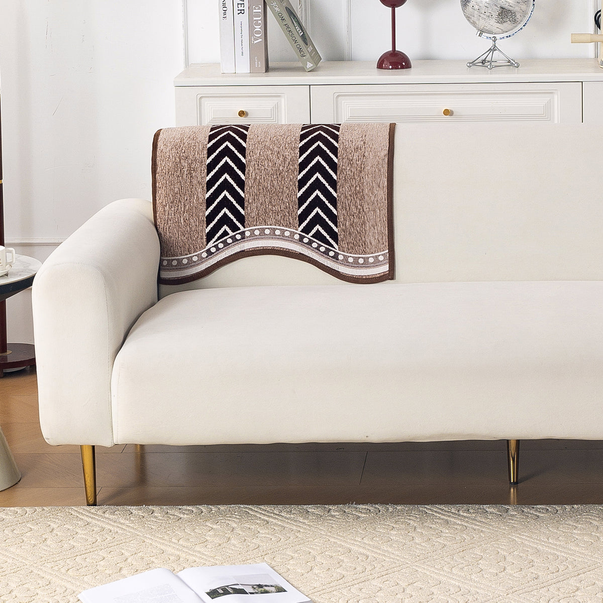 Serene Curves Sofa Cover Mat, Nomad Chevron
