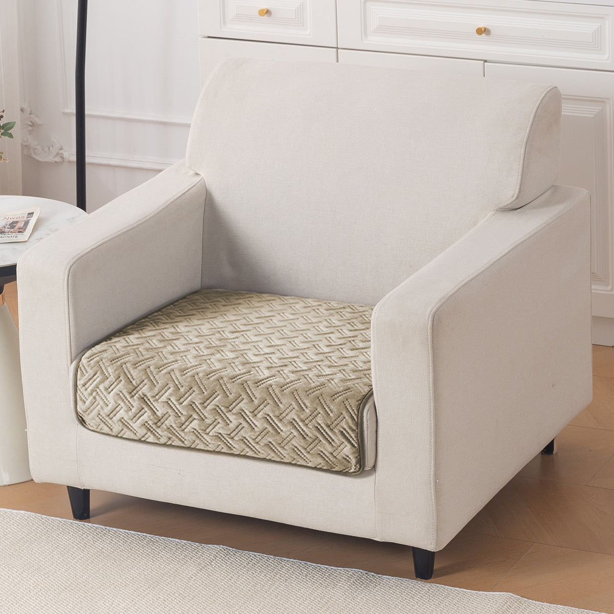 Softline Quilted Sofa Cover Mat, Latte Brown