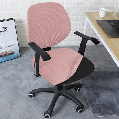 Water Repellent Office Chair Cover for Task Chair – 210 GSM Stretchable Jacquard – Washable & Anti-Slip – Fits Small Office Chairs Without Headrest, Pink