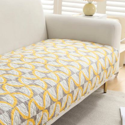 Polyester Printed Quilted Sofa Cover Mats, Windmill Cyber Yellow