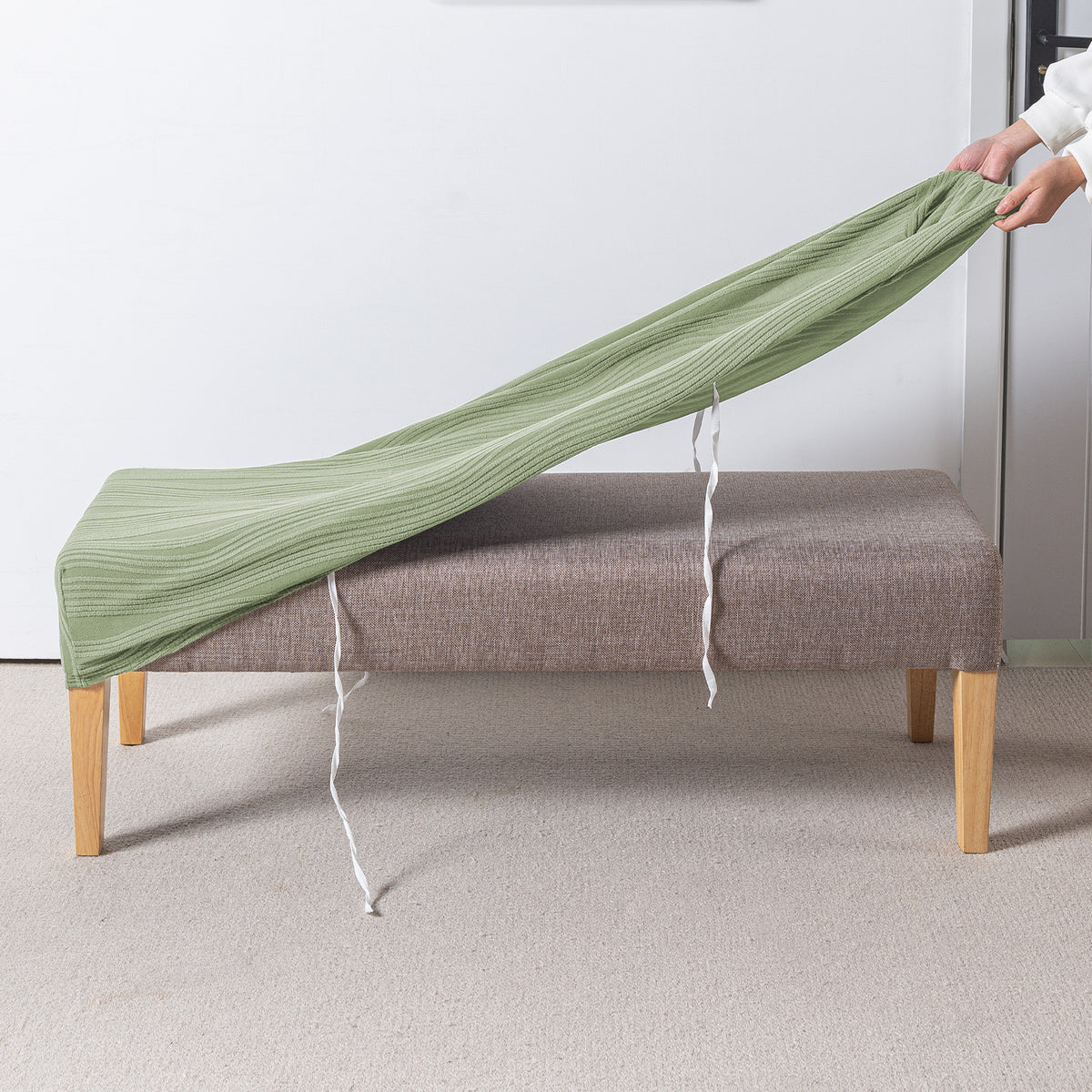 Nestiva Series 200gsm Knitting Jacquard Bench Cover - Pastel Green