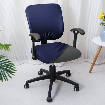 Office Chair Cover for Task Chair – 140 GSM Stretchable Fabric – Washable & Anti-Slip – Fits Small Office Chairs Without Headrest, Navy Blue