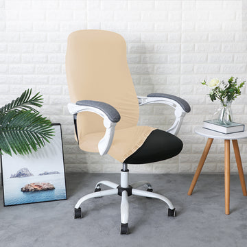 Office Chair Cover for Desk Chair (Mid-Back) – 140 GSM Stretch Fabric – Washable, Durable & Anti-Slip – Fits Mid-Back Office Chairs, Beige