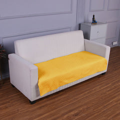 Quilted Sofa Cover Mat for 1/2/3 Seater Sofa, Yellow