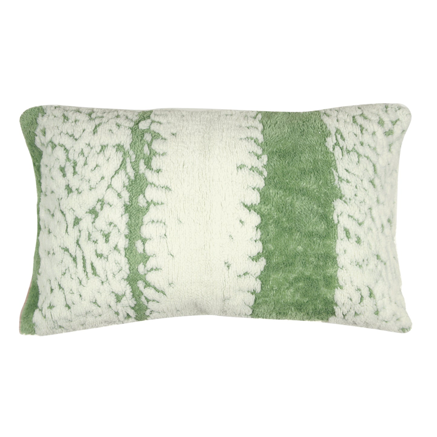Luxury Wavy Plush Cushion Cover for Sofa - Pistachio Green