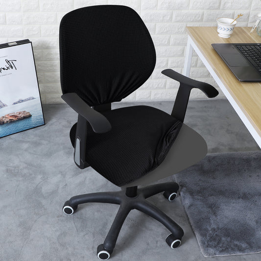 Water Repellent Office Chair Cover for Task Chair – 210 GSM Stretchable Jacquard – Washable & Anti-Slip – Fits Small Office Chairs Without Headrest, Black