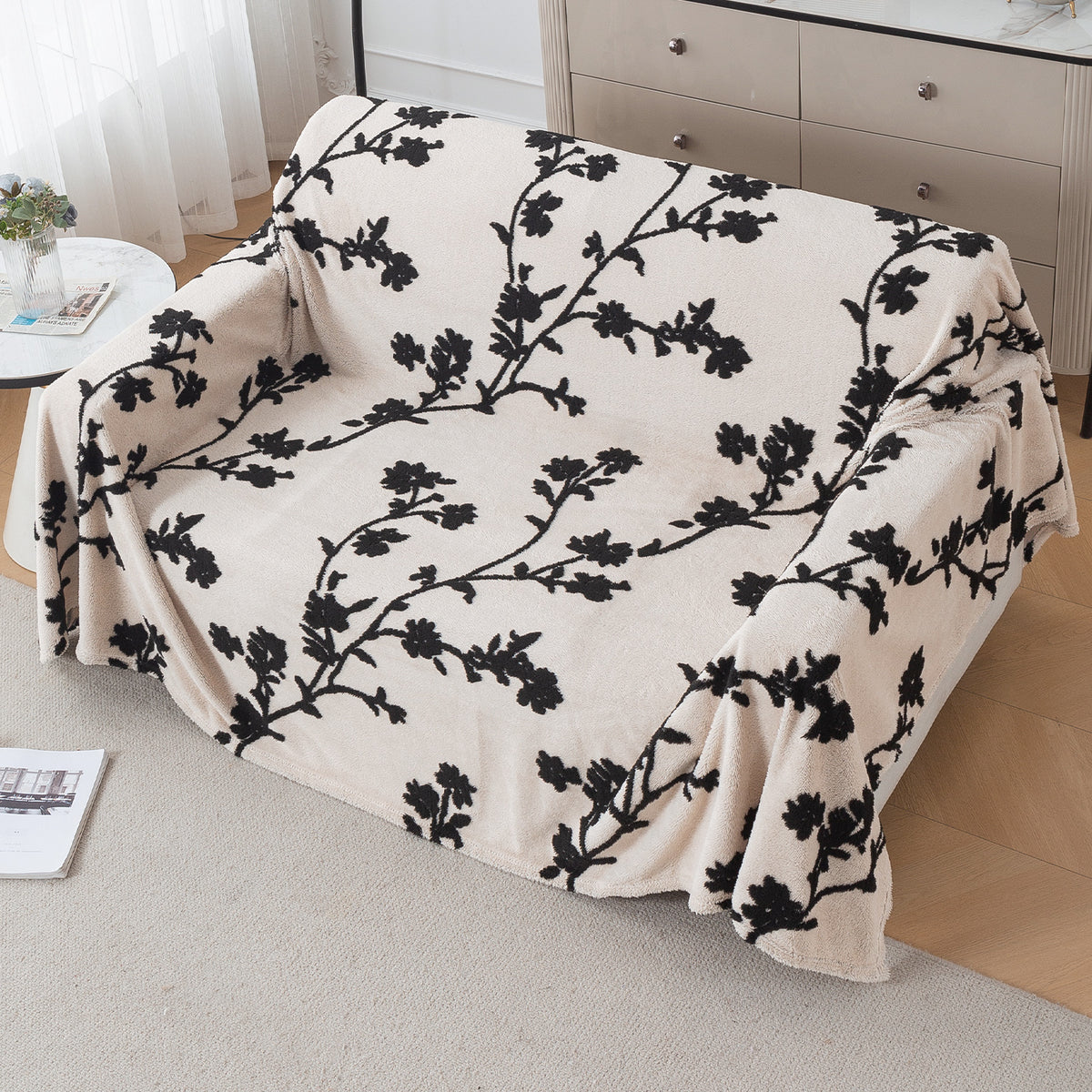Buy Botanical Vine Noirea Series Luxury Plush Sofa Cover – 2 Seater Sofas | HOKIPO