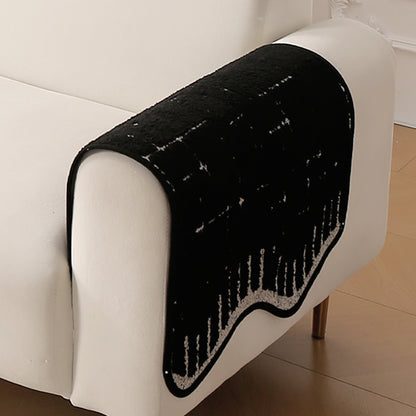 Premium Supple Soft Wavy with Curve Sofa Cover Mat, Black
