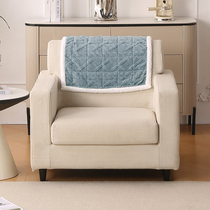 'Italian Caelora' Luxury Jacquard Plush Anti-Slip Sofa Cover Mat - Powder Blue