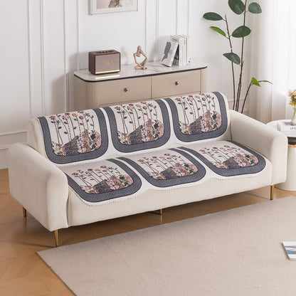 HeavenHue Fleece Soft Touch Quilted Sofa Cover Set Washable Sofa Panel for Seat & Back - Mystic Wings
