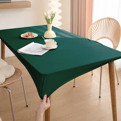 HOKIPO 100% Waterproof Non-Slip Stretch Table Cover, Dark Teal