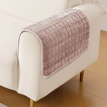 Premium Plush Set of 2 Sofa Armrest Covers, Beige