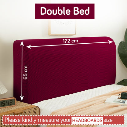 HOKIPO Jacquard Stretchable Bed Headboard Cover, Maroon
