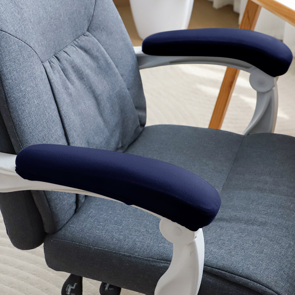 140gsm Armrest Covers for Office Chair (Elastic Style), 1 Pair, Navy Blue
