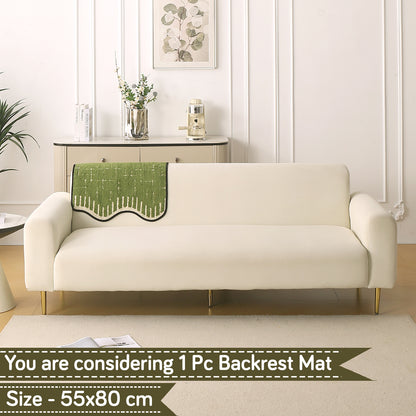 Premium Supple Soft Wavy with Curve Sofa Cover Mat, Green