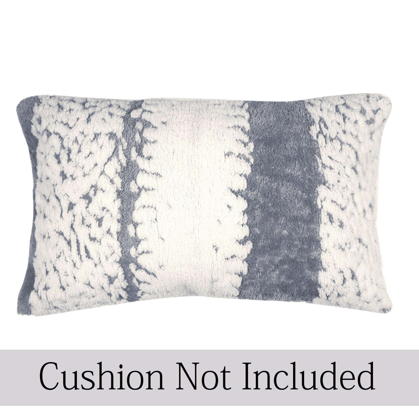 Luxury Wavy Plush Cushion Cover for Sofa - Pewter Grey