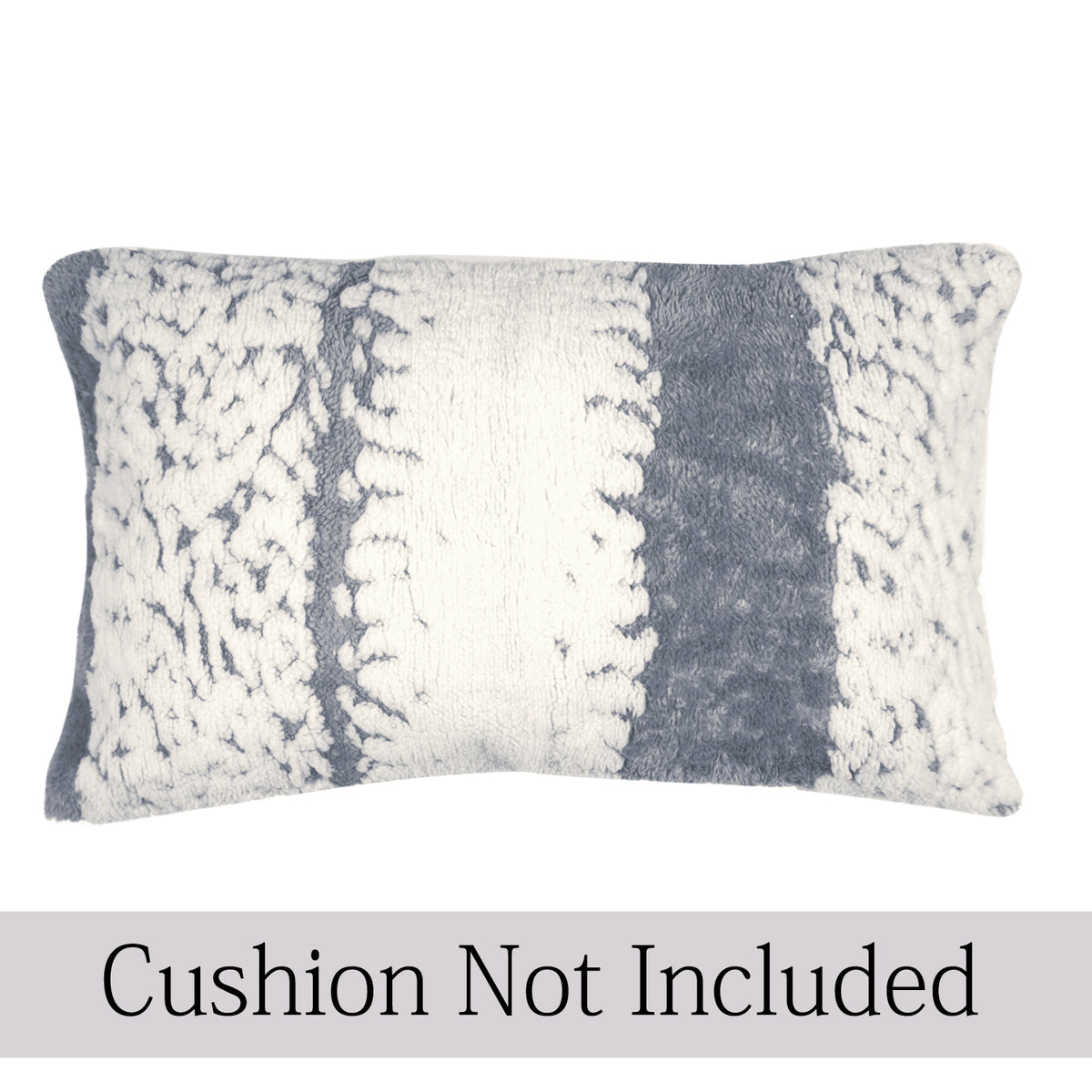 Luxury Wavy Plush Cushion Cover for Sofa - Pewter Grey - Pack of 2