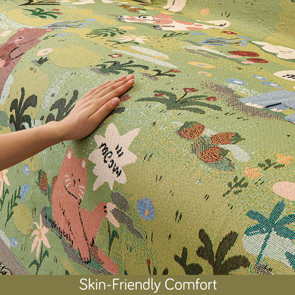 All-Season Chenille Sofa Throw, Forest Story Series