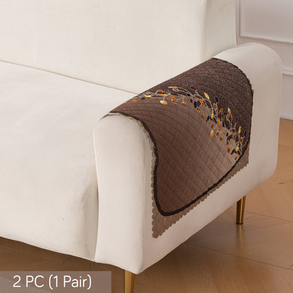 LoomVerse Quilted Sofa Cover Set Washable Sofa Panel for Seat & Back - Autumn Drape