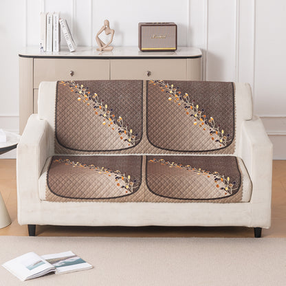 LoomVerse Quilted Sofa Cover Set Washable Sofa Panel for Seat & Back - Autumn Drape