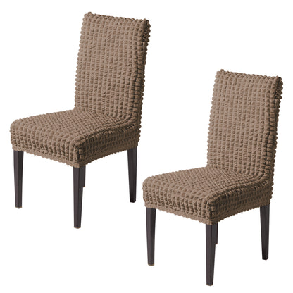 Aria Nova Bubble 280 GSM Dining Chair Cover Set of 1/2/4/6, Mocha Brown