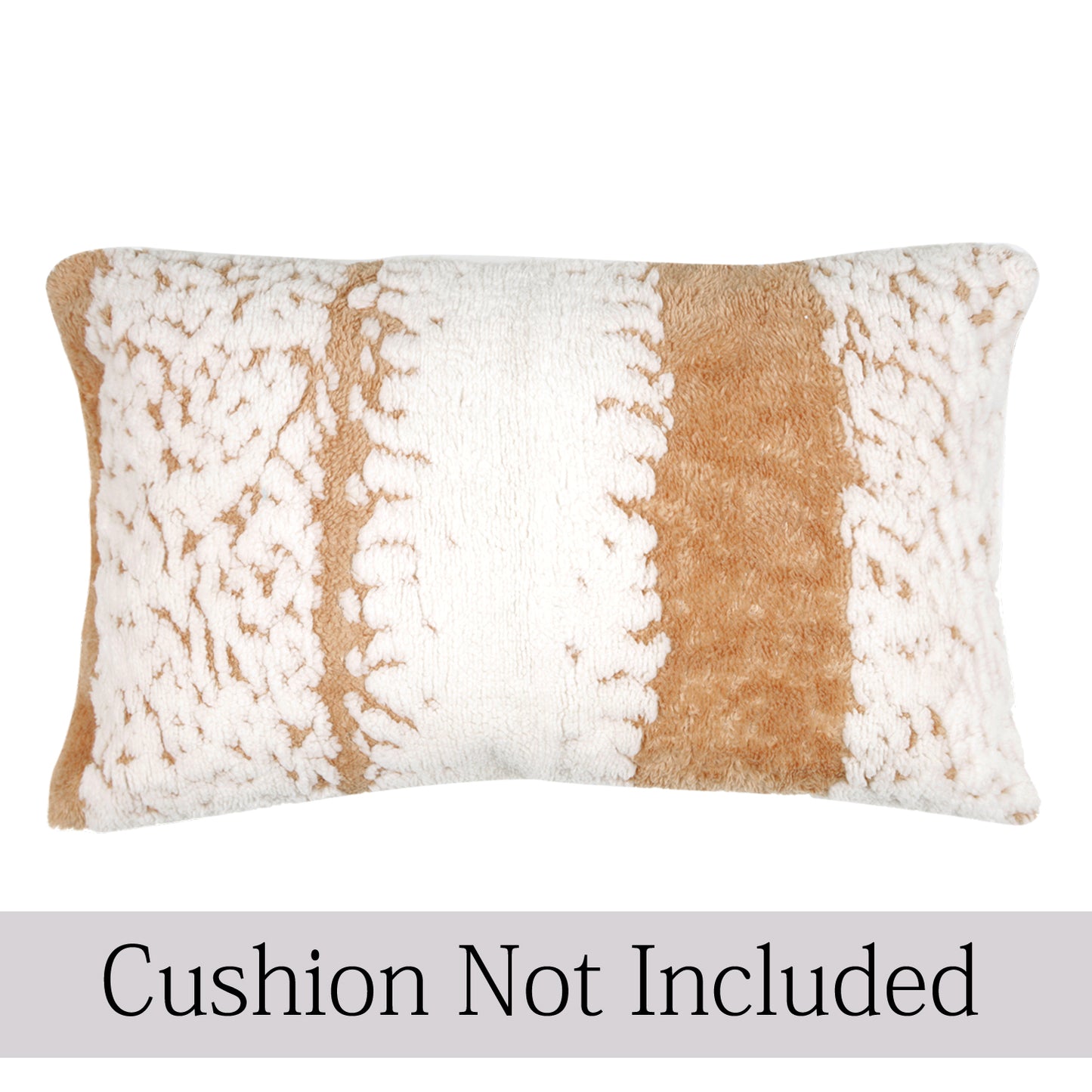 Luxury Wavy Plush Cushion Cover for Sofa - Desert Brown