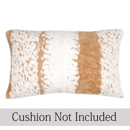 Luxury Wavy Plush Cushion Cover for Sofa - Desert Brown