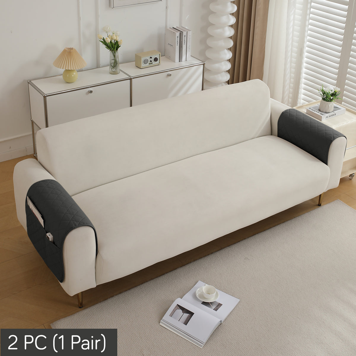 Drylin Quilted Sofa Cover Mat, Grey