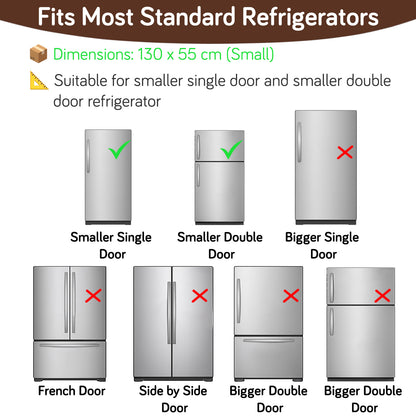 Small / Large Fridge Cover Top | For Smaller Single Door, Double Door and Bigger Double Door Refrigerator - Waterproof, Printed with 6 Side Pockets, Nature Trees