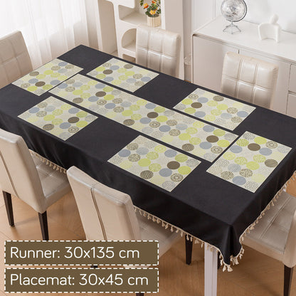 Color Splash PVC Mats for Dining Table, Bubble - Lemon Yellow