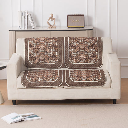 LoomVerse Quilted Sofa Cover Set Washable Sofa Panel for Seat & Back - Rustic Lattice
