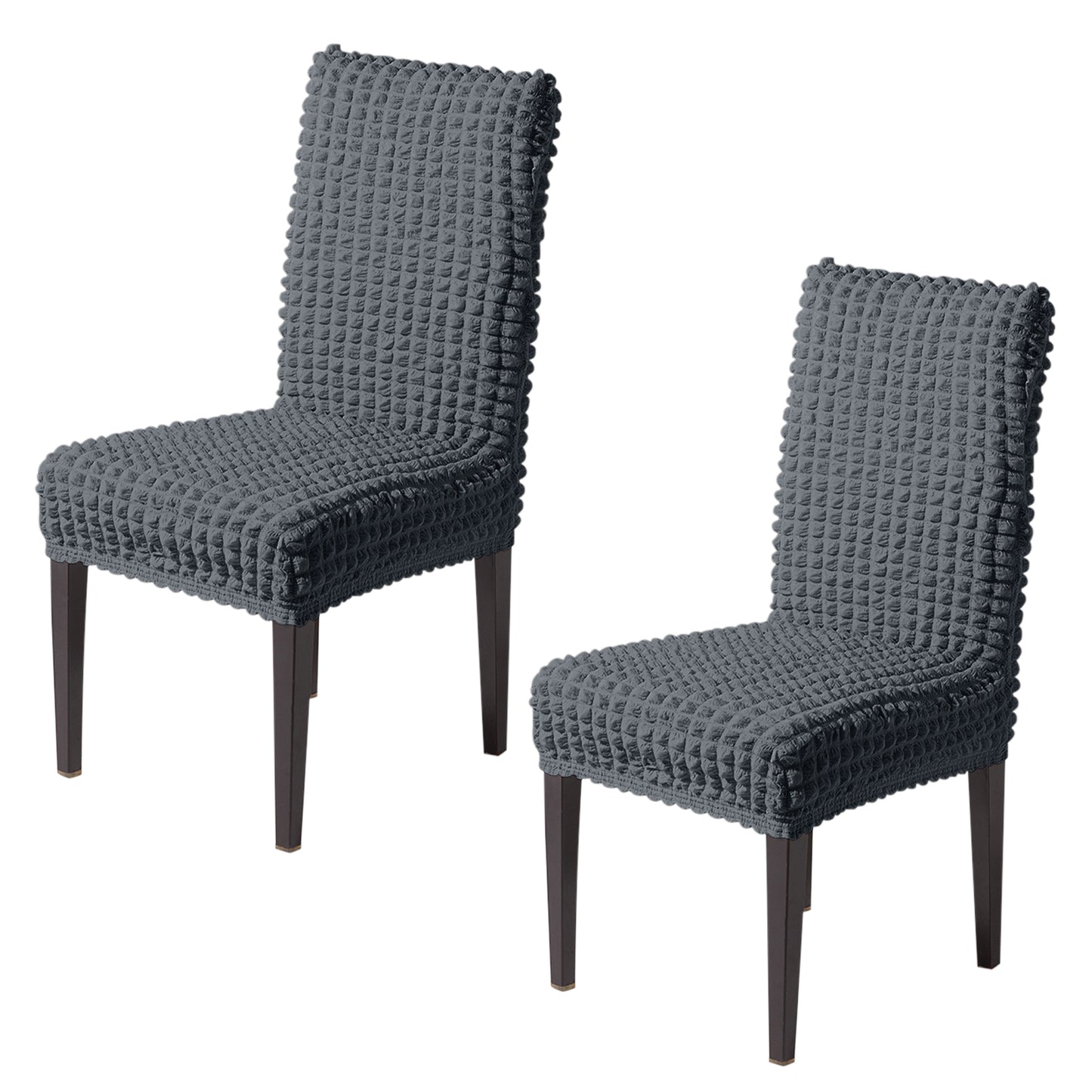 Aria Nova Bubble 280 GSM Dining Chair Cover Set of 1/2/4/6, Dark Grey