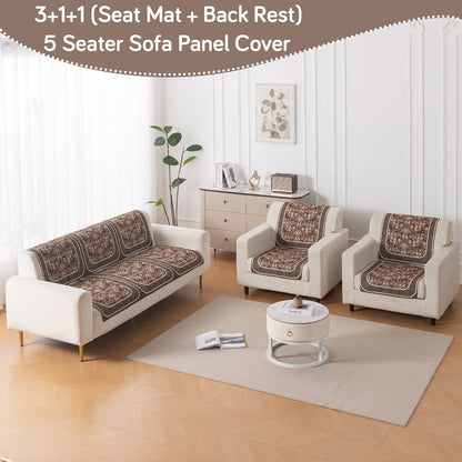 LoomVerse Quilted Sofa Cover Set Washable Sofa Panel for Seat & Back - Rustic Lattice