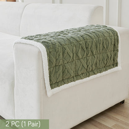 'Italian Caelora' Luxury Jacquard Plush Anti-Slip Sofa Cover Mat - Sage Green