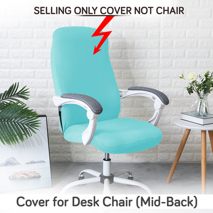 Office Chair Cover for Desk Chair (Mid-Back) – 140 GSM Stretch Fabric – Washable, Durable & Anti-Slip – Fits Mid-Back Office Chairs, Sky Blue