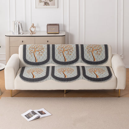 LoomVerse Quilted Sofa Cover Set Washable Sofa Panel for Seat & Back - Tranquil Tree