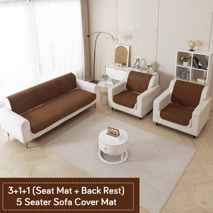 Modern Matrix 5-Seater Reversible Sofa Cover (3+1+1), Walnut Brown