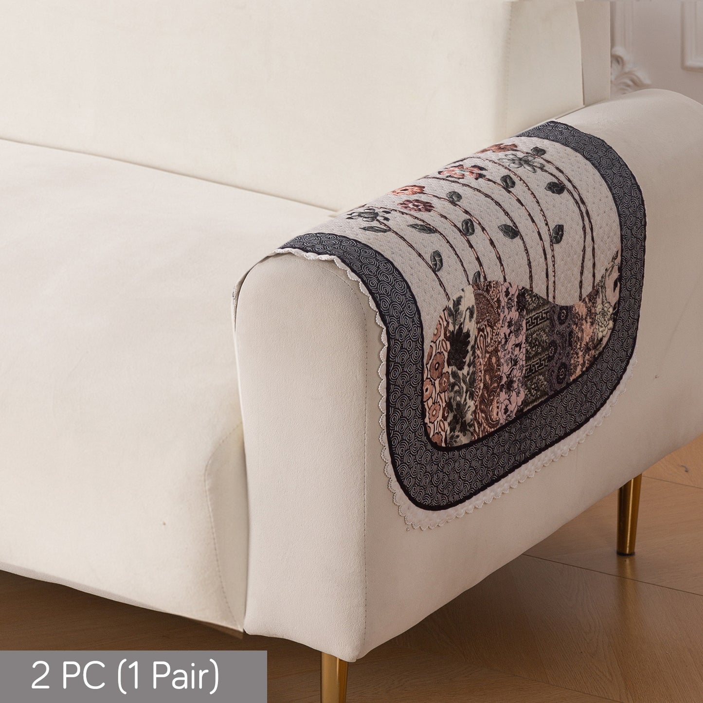 HeavenHue Fleece Soft Touch Quilted Sofa Cover Set Washable Sofa Panel for Seat & Back - Mystic Wings