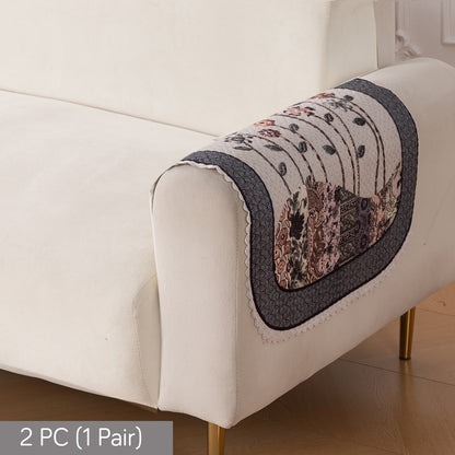 HeavenHue Fleece Soft Touch Quilted Sofa Cover Set Washable Sofa Panel for Seat & Back - Mystic Wings