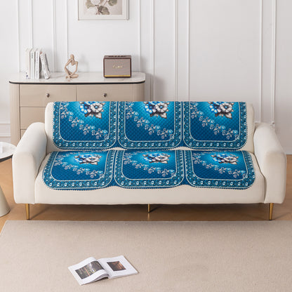 LoomVerse Quilted Sofa Cover Set Washable Sofa Panel for Seat & Back - Royal Meadow