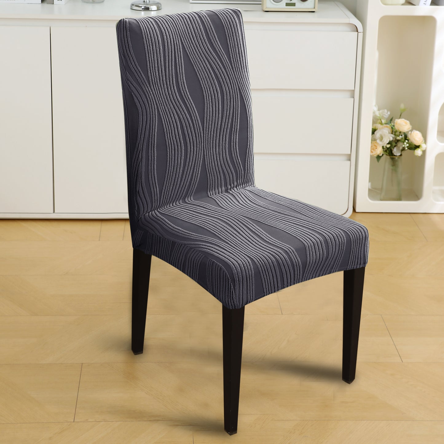 Nestiva Series Stretchable Knitting Jacquard Chair Cover - Porpoise Grey