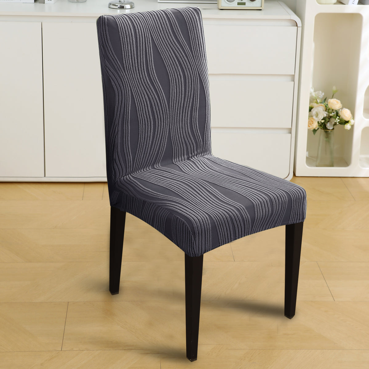 Nestiva Series Stretchable Knitting Jacquard Chair Cover - Porpoise Grey