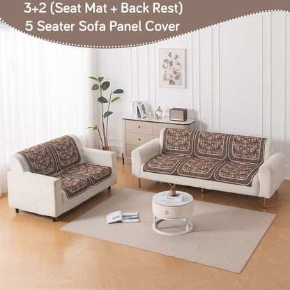 LoomVerse Quilted Sofa Cover Set Washable Sofa Panel for Seat & Back - Rustic Lattice