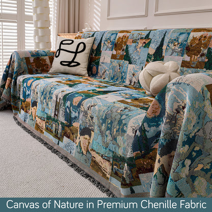 All-Season Chenille Sofa Throw, Canvas of Nature Series