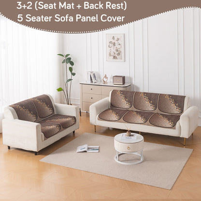 LoomVerse Quilted Sofa Cover Set Washable Sofa Panel for Seat & Back - Autumn Drape
