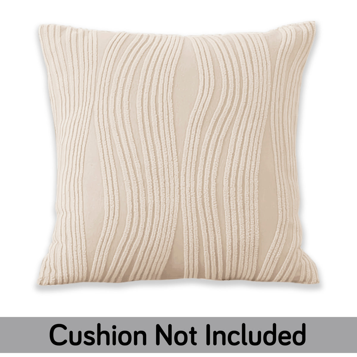 Nestiva Series Premium Knitting Jacquard Sofa Cushion Cover - Skimmed Cream