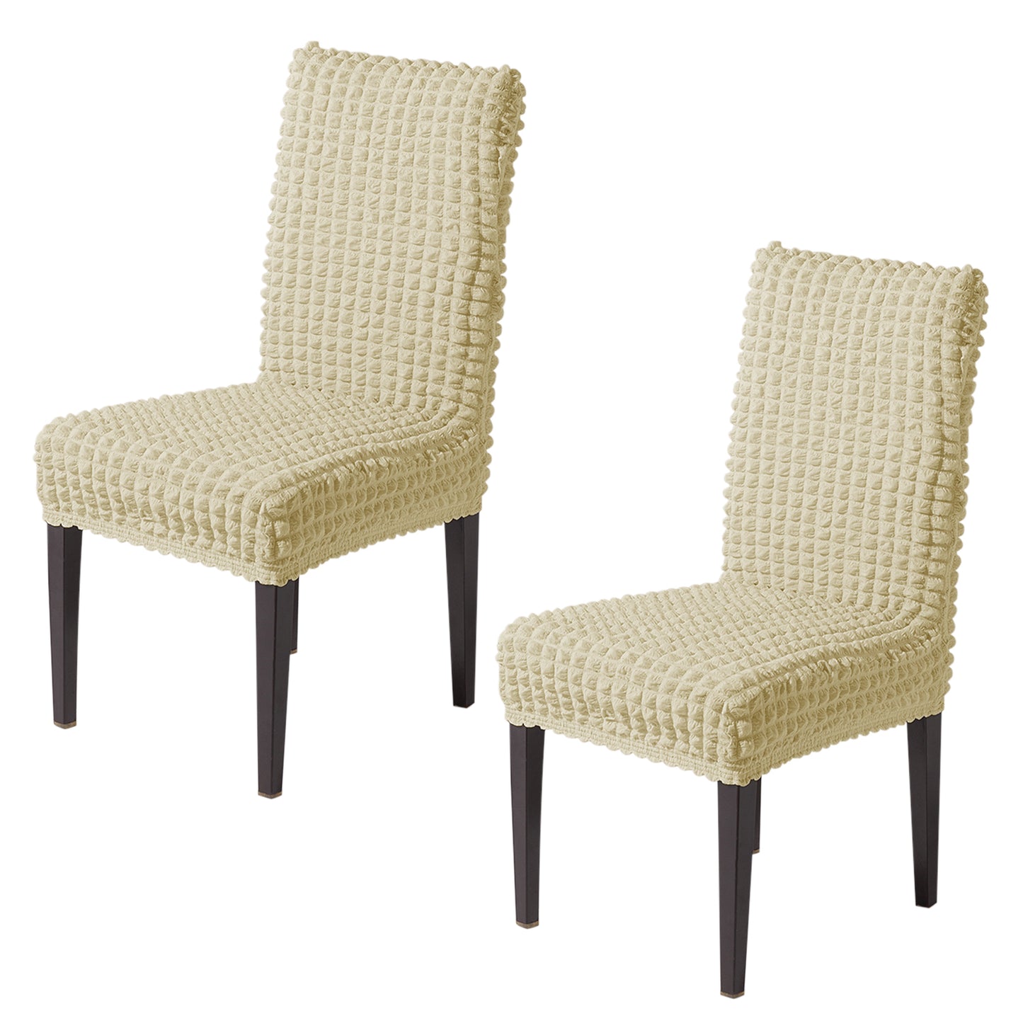 Aria Nova Bubble 280 GSM Dining Chair Cover Set of 1/2/4/6, Beige