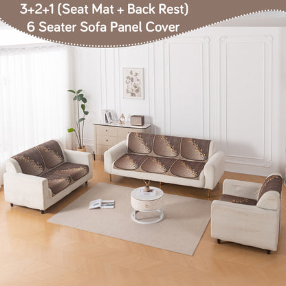 LoomVerse Quilted Sofa Cover Set Washable Sofa Panel for Seat & Back - Autumn Drape