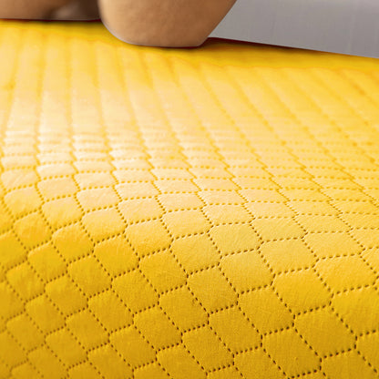 2 Pcs Quilted Sofa Armrest Cover, Yellow