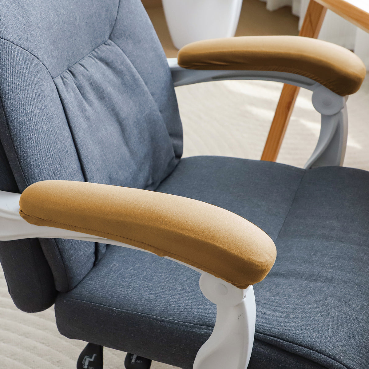 140gsm Armrest Covers for Office Chair (Elastic Style), 1 Pair, Camel